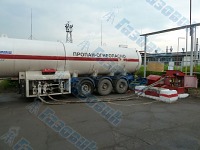 Автоцистерна и топливораздаточная колонка
